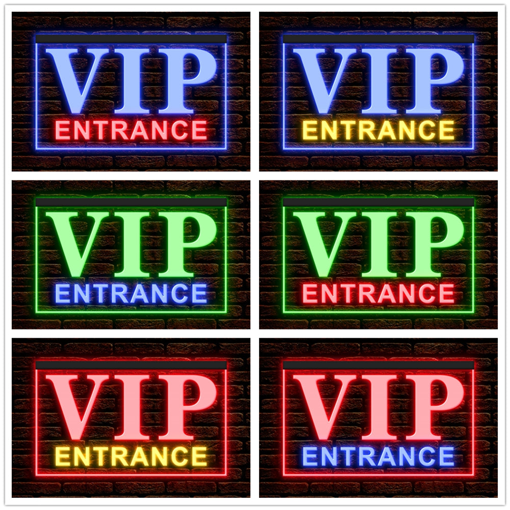 DC170238 VIP Entrance Bar Beer Pub Open Home Decor Display illuminated Night Light Neon Sign Dual Color