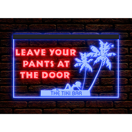 DC170246 Leave Your Pants At the Door Open Bar Decor Display illuminated Night Light Neon Sign Dual Color
