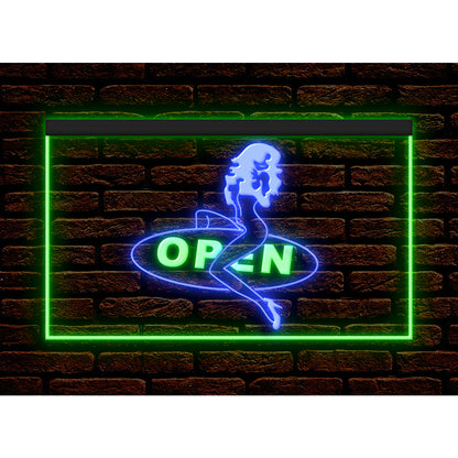 DC180001 Open Sexy Girl Dancing Club Adult Store Shop Home Decor Display illuminated Night Light Neon Sign Dual Color