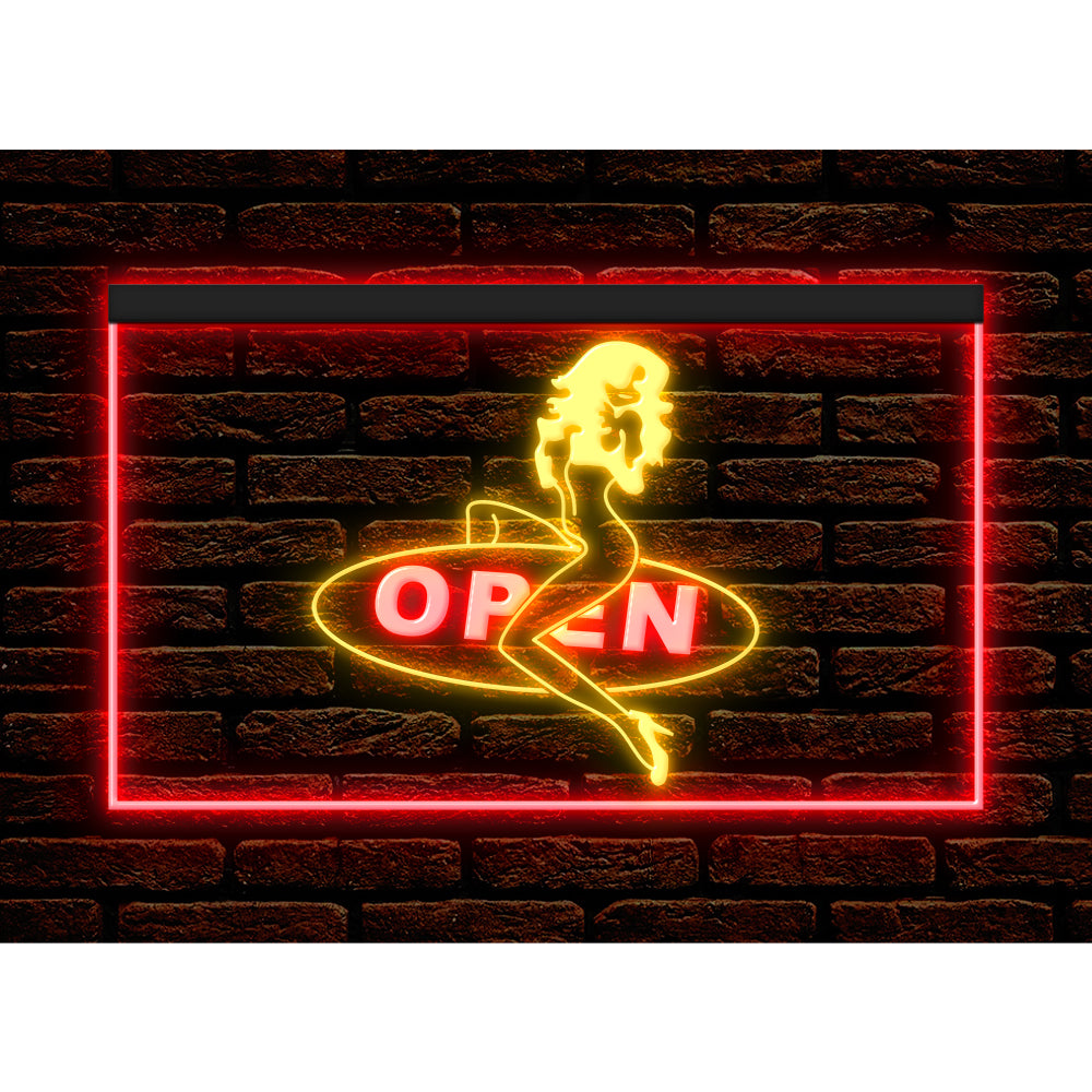 DC180001 Open Sexy Girl Dancing Club Adult Store Shop Home Decor Display illuminated Night Light Neon Sign Dual Color