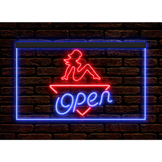 DC180002 Open Sexy Girl Dancing Club Adult Store Shop Home Decor Display illuminated Night Light Neon Sign Dual Color