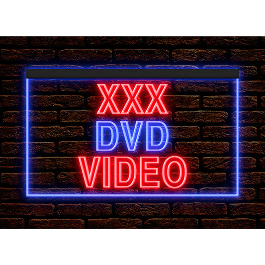 DC180021 XXX DVD Video Adult Store Shop Home Decor Display illuminated Night Light Neon Sign Dual Color