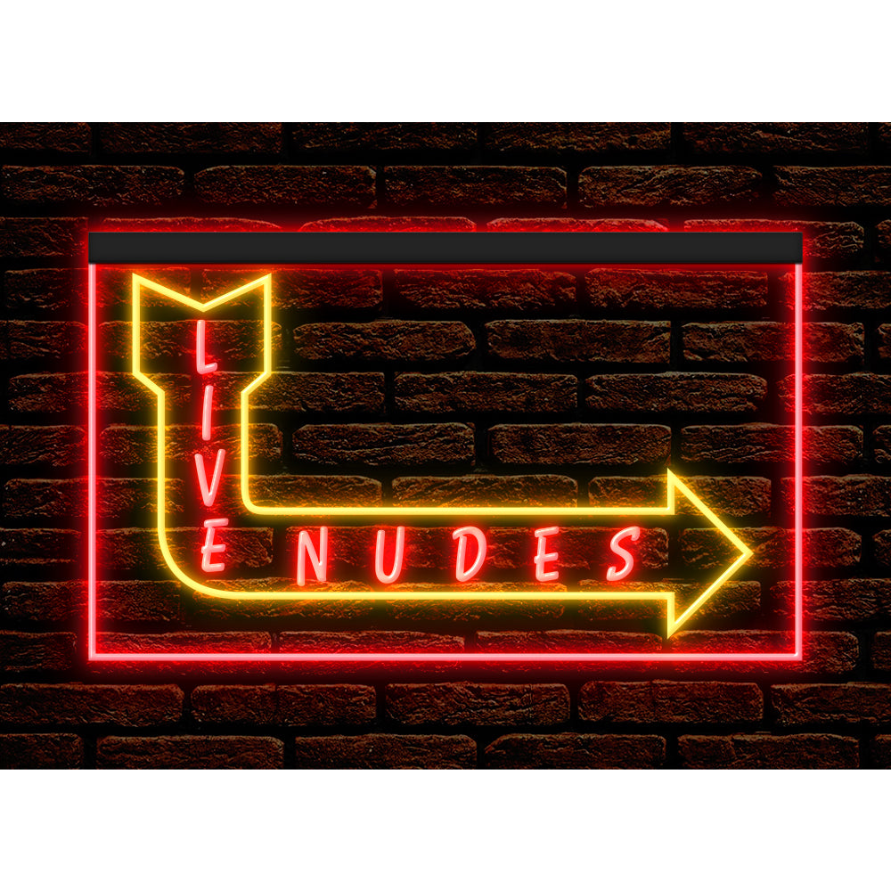 DC180076 Live Nudes Night Club Adult Store Shop Home Decor Display illuminated Night Light Neon Sign Dual Color