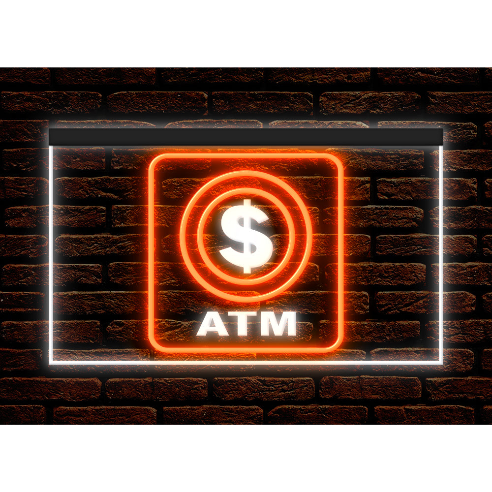 DC190001 ATM Automated Teller Machine Shop Open Home Decor Display illuminated Night Light Neon Sign Dual Color