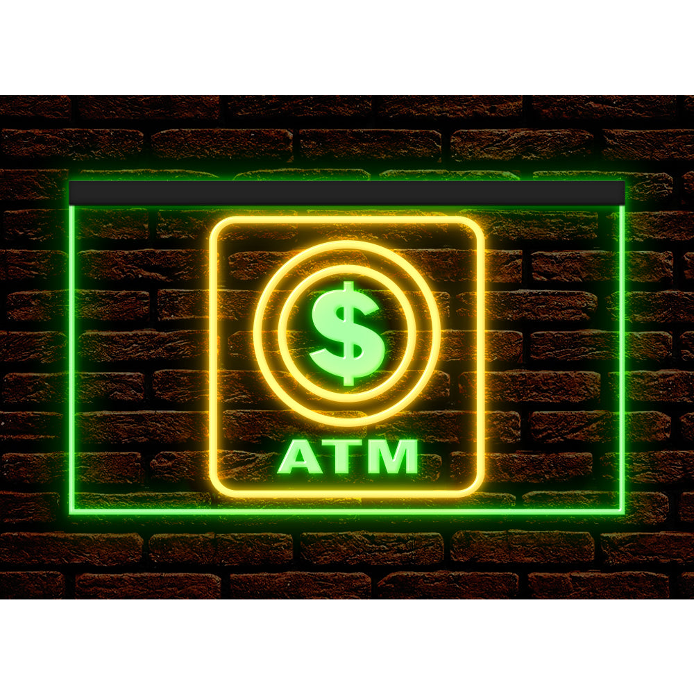 DC190001 ATM Automated Teller Machine Shop Open Home Decor Display illuminated Night Light Neon Sign Dual Color