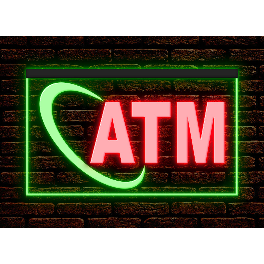 DC190004 ATM Automated Teller Machine Shop Open Home Decor Display illuminated Night Light Neon Sign Dual Color