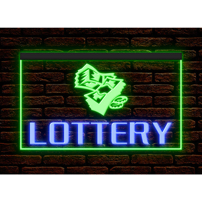 DC190007 Lottery Ticket Store Shop Open Home Decor Display illuminated Night Light Neon Sign Dual Color