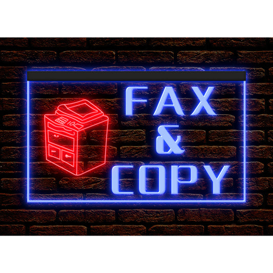 DC190009 Fax Copy Store Shop Center Open Home Decor Display illuminated Night Light Neon Sign Dual Color