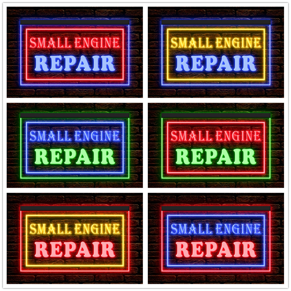 DC190012 Small Engine Repair Auto Vehicle Shop Open Home Decor Display illuminated Night Light Neon Sign Dual Color