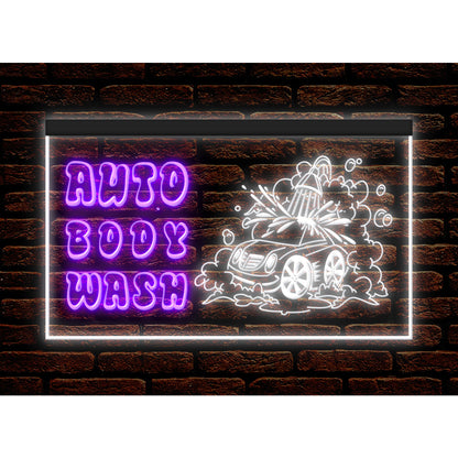 DC190020 Auto Body Wash Car Vehicle Shop Open Home Decor Display illuminated Night Light Neon Sign Dual Color