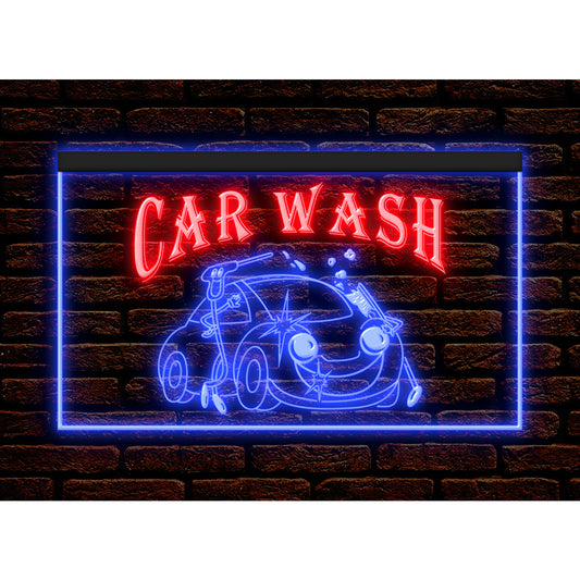 DC190021 Wash Car Auto Body Vehicle Shop Open Home Decor Display illuminated Night Light Neon Sign Dual Color