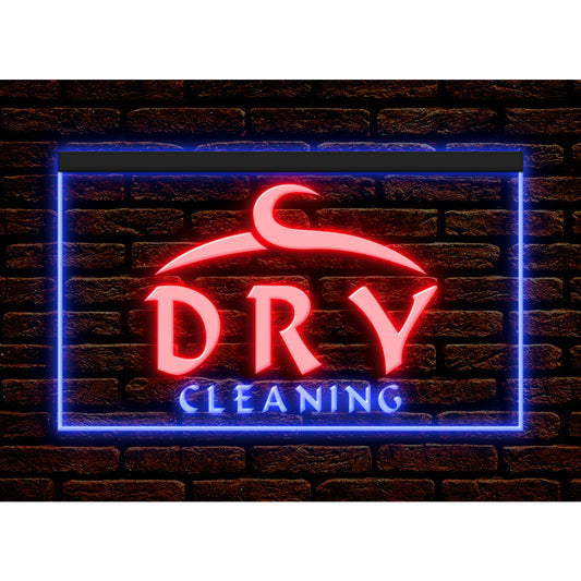 DC190023 Dry Cleaning Laundromat Laundry Shop Open Home Decor Display illuminated Night Light Neon Sign Dual Color