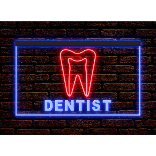 DC190026 Dentist Teeth Health Care Home Decor Display illuminated Night Light Open Neon Sign Dual Color