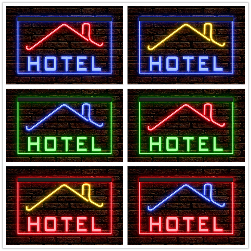 DC190030 HOTEL Home Decor Display illuminated Night Light Open Neon Sign Dual Color