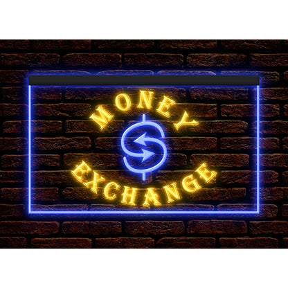 DC190033 Money Exchange Foreign Currency Shop Home Decor Display illuminated Night Light Neon Sign Dual Color
