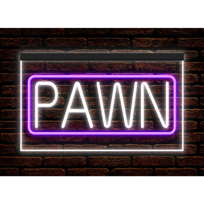 DC190038 PAWN Store Shop Open Home Decor Display illuminated Night Light Neon Sign Dual Color