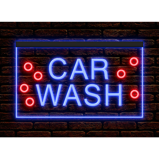 DC190041 Car Wash Auto Body Vehicle Shop Open Home Decor Display illuminated Night Light Neon Sign Dual Color