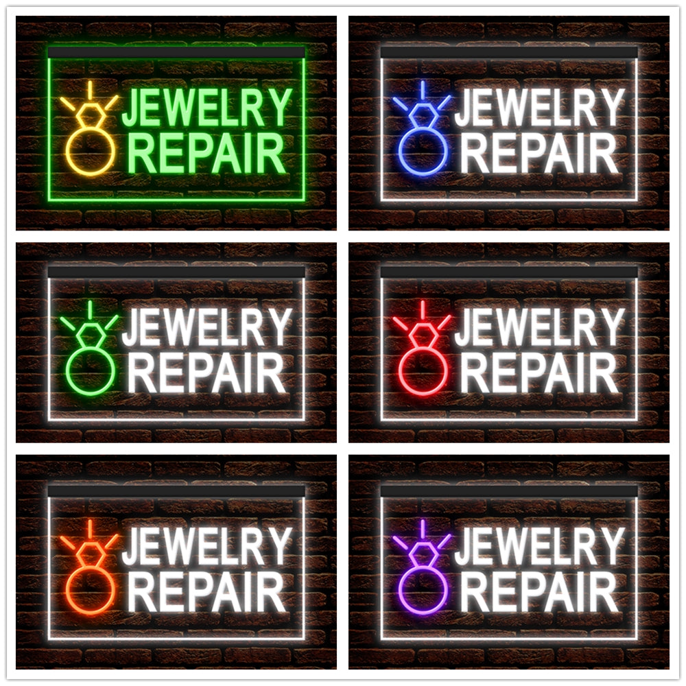 DC190053 Jewelry Repair Shop Trusted Cleaning Expert Home Decor Display illuminated Night Light Neon Sign Dual Color