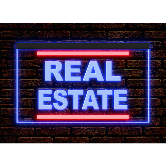 DC190067 Real Estate Store Shop Open Home Decor Display illuminated Night Light Neon Sign Dual Color