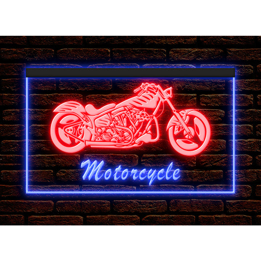 DC190072 Motorcycle Bike Auto Vehicle Shop Home Decor Display illuminated Night Light Neon Sign Dual Color