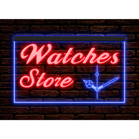 DC190079 Watch Store Shop Open Home Decor Display illuminated Night Light Neon Sign Dual Color