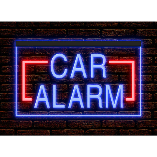 DC190098 Car Alarm Auto Body Vehicle Shop Open Home Decor Display illuminated Night Light Neon Sign Dual Color