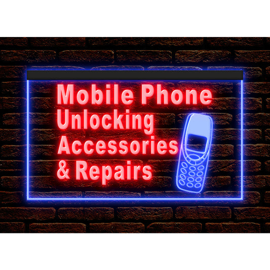 Mobile Sign Red Color Dual Color Neon Light Sign - Phone – EaseSign