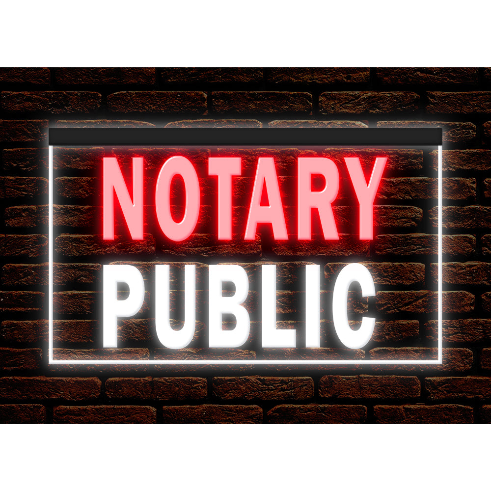 DC190146 Notary Public Service Store Shop Open Home Decor Display illuminated Night Light Neon Sign Dual Color