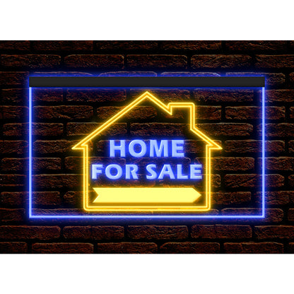 DC190155 Home For Sale Real Estate Shop Open Home Decor Display illuminated Night Light Neon Sign Dual Color