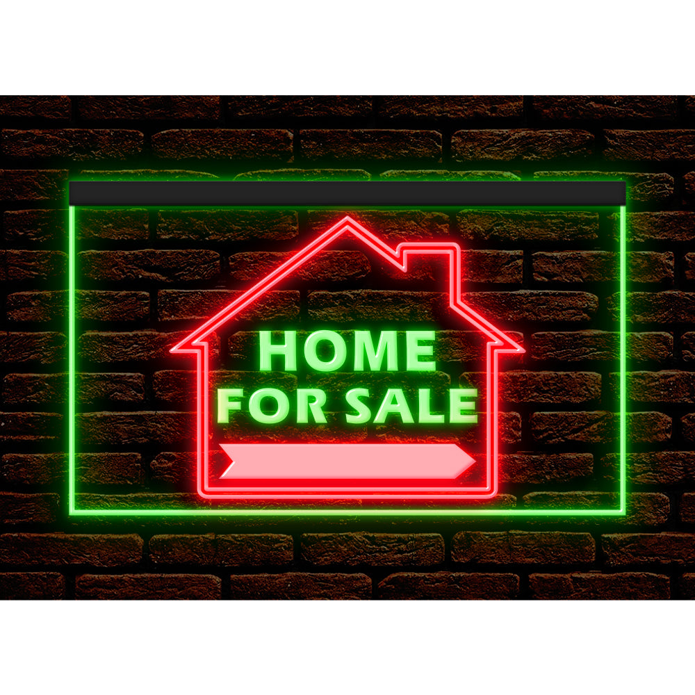 DC190155 Home For Sale Real Estate Shop Open Home Decor Display illuminated Night Light Neon Sign Dual Color