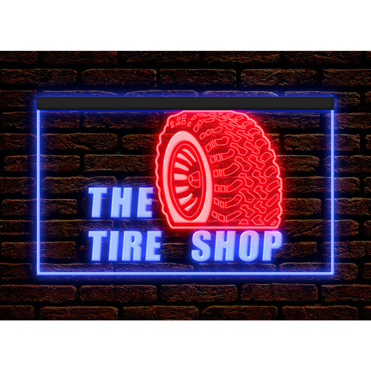 DC190186 Tire Shop Auto Body Vehicle Store Open Home Decor Display illuminated Night Light Neon Sign Dual Color