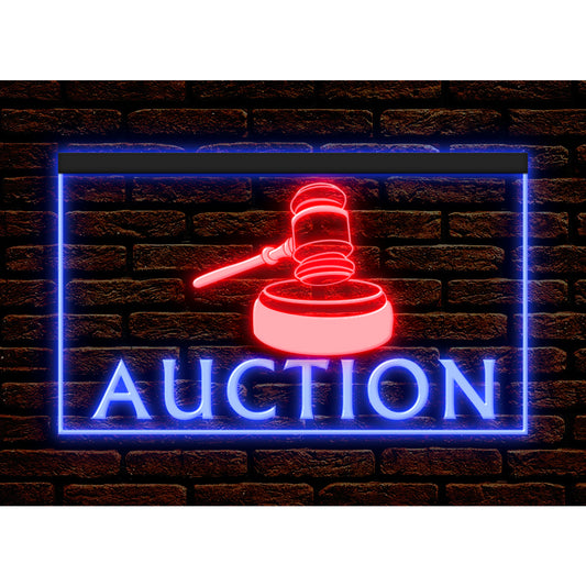 DC190204 Auction Store Shop Open Home Decor Display illuminated Night Light Neon Sign Dual Color