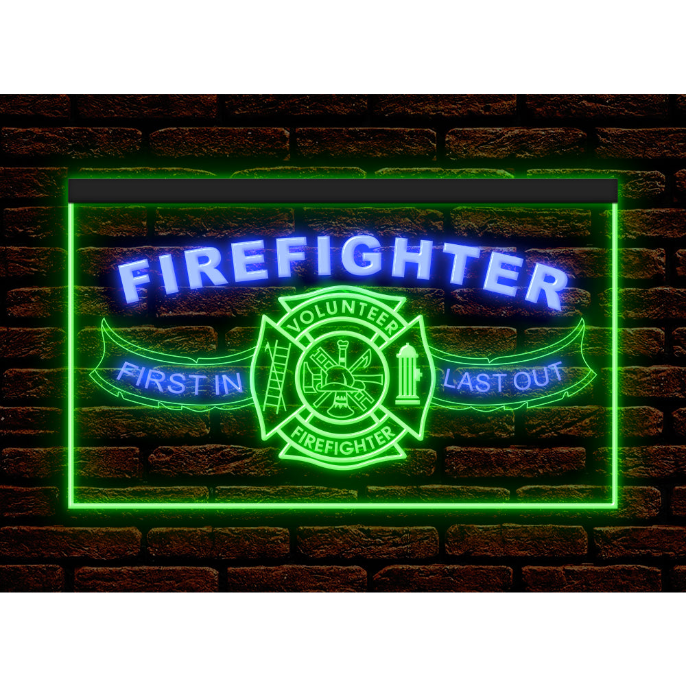 DC190206 Firefighter Fire Club Home Decor Display illuminated Night Light Neon Sign Dual Color