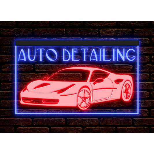 DC190213 Auto Detailing Body Vehicle Shop Open Home Decor Display illuminated Night Light Neon Sign Dual Color